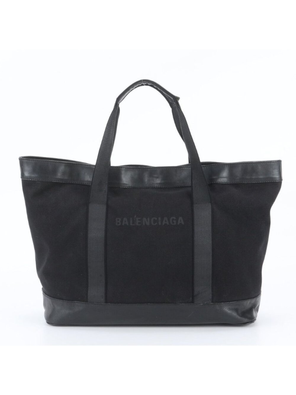 Balenciaga Navy Tote Bag Leather Shoulder Business Document Black